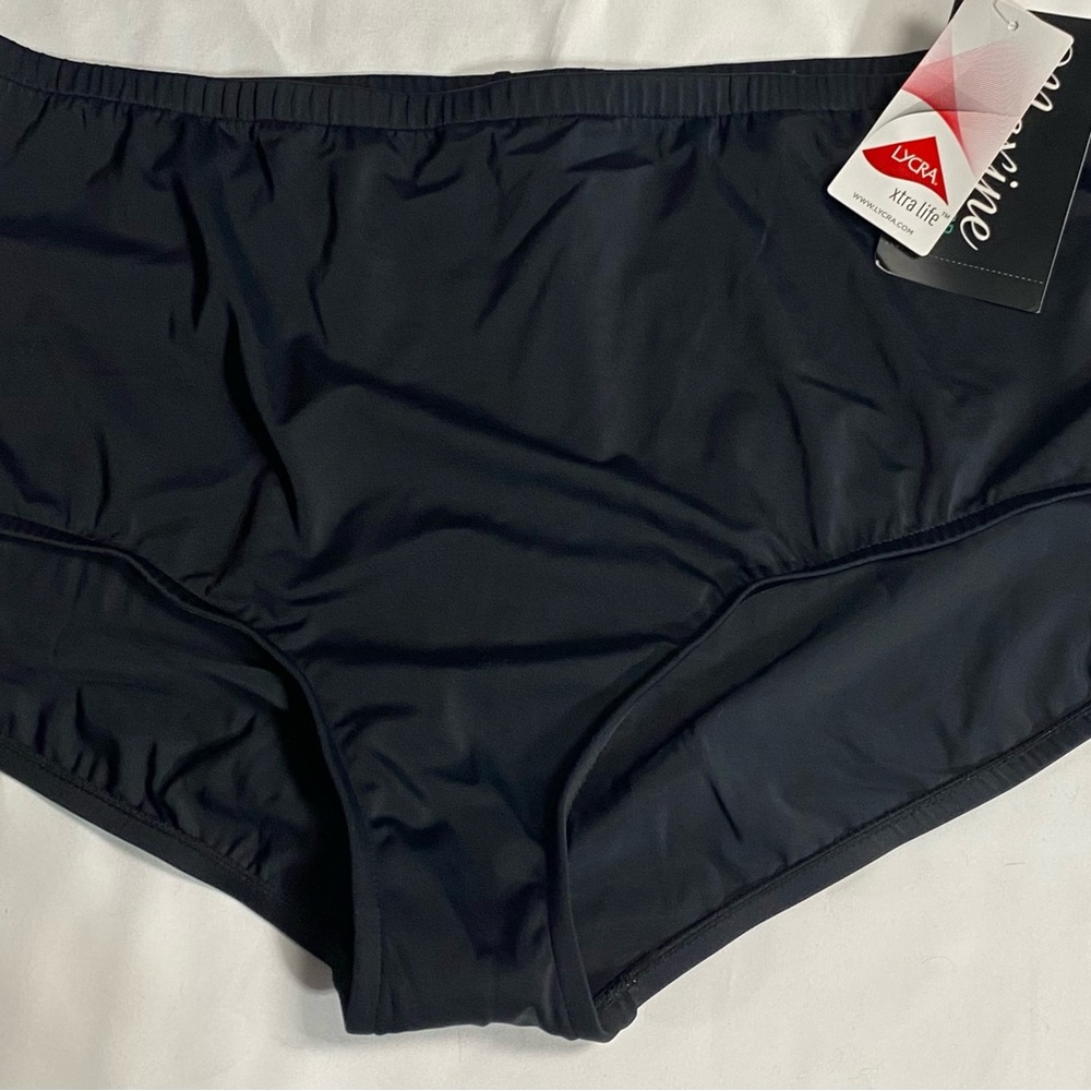 Maxine of Hollywood Women's Swim Bottom 24W Tummy Control Black New
